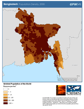bangladesh pop density